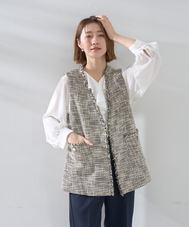 YECCA VECCA ラッフルブラウス White