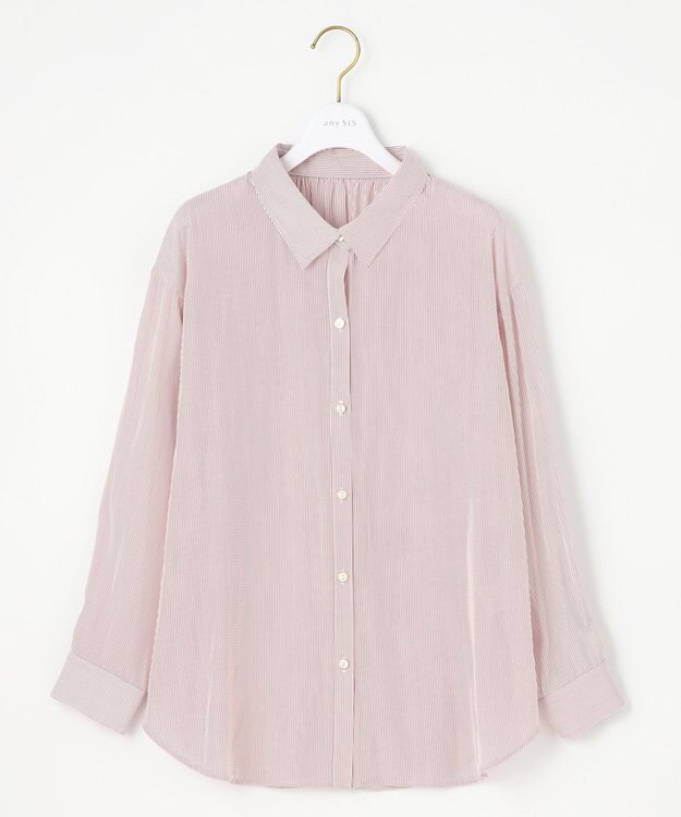 ANY SIS 【美人百花7月号掲載】ライトシアー シャツ ピンクストライプ