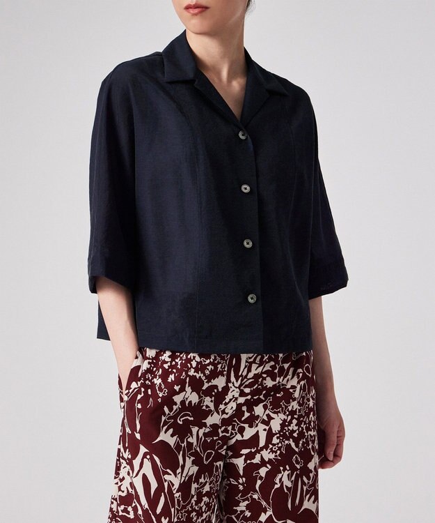 Paul Smith オープンカラー シアーシャツ ネイビー