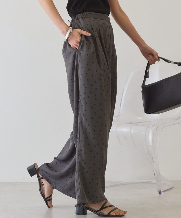 AMERICAN HOLIC ドットサテンイージーパンツ Charcoal Gray