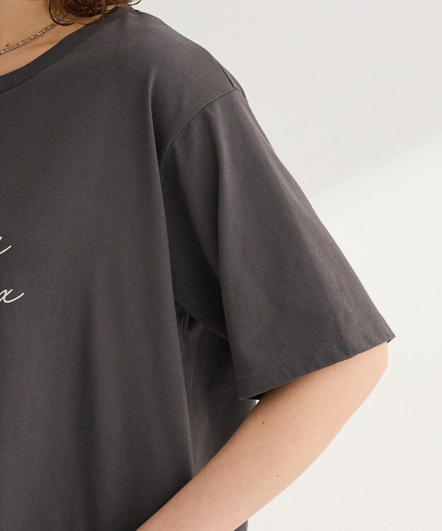 Green Parks 【適ON】箔プリントロゴＴシャツ Charcoal Gray
