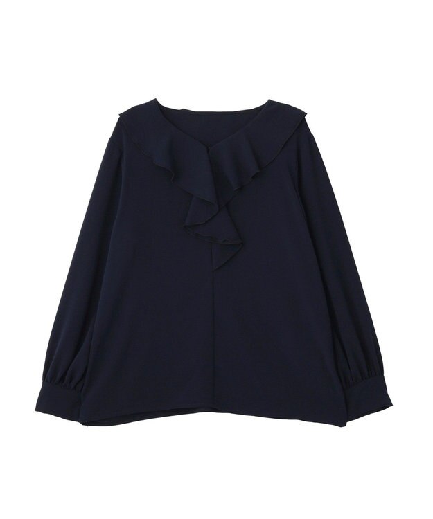 YECCA VECCA ラッフルブラウス Navy