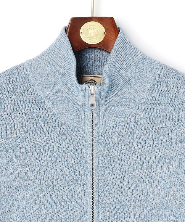 J.PRESS MEN ギマコットンフルジップ カーディガン サックスブルー系