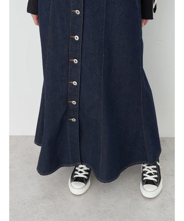 earth music&ecology ボタンキャミデニムワンピース Indigo