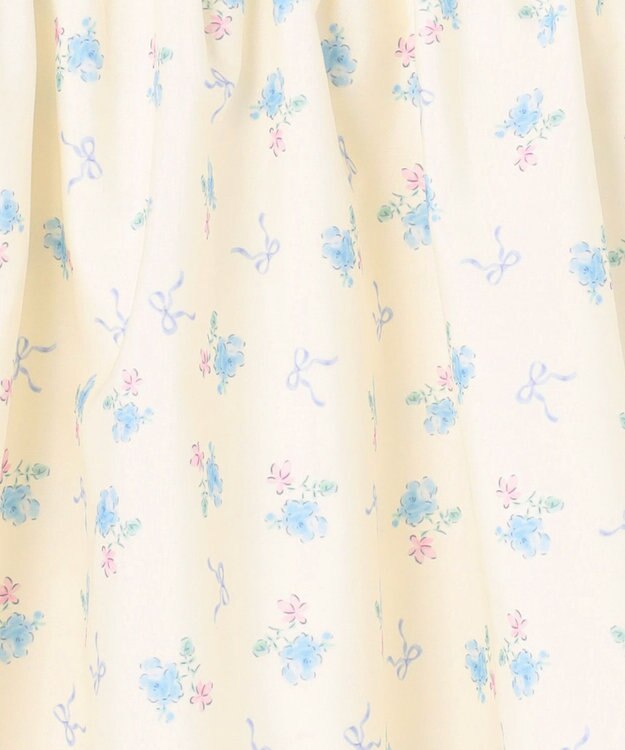 ANY KIDS 【洗濯機可能】オンオフショルダーワンピース エクリュ×花柄