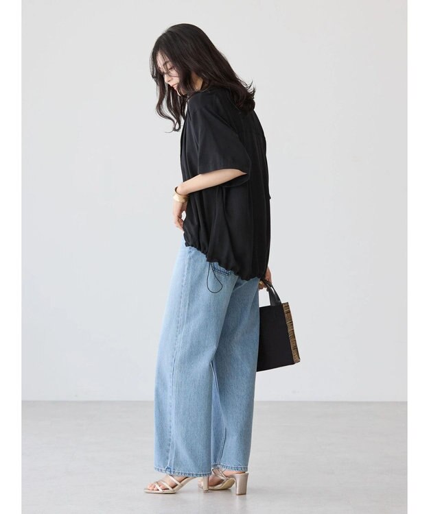 AMERICAN HOLIC ドロスト開襟ニュアンスジャケット Black