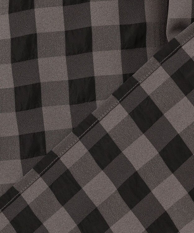 23区 L 【WEB&一部店舗限定】ブロックチェック フリル ブラウス モノトーンチェック