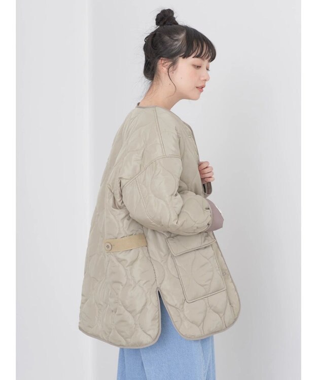 earth music&ecology キルティングハーフブルゾン Khaki