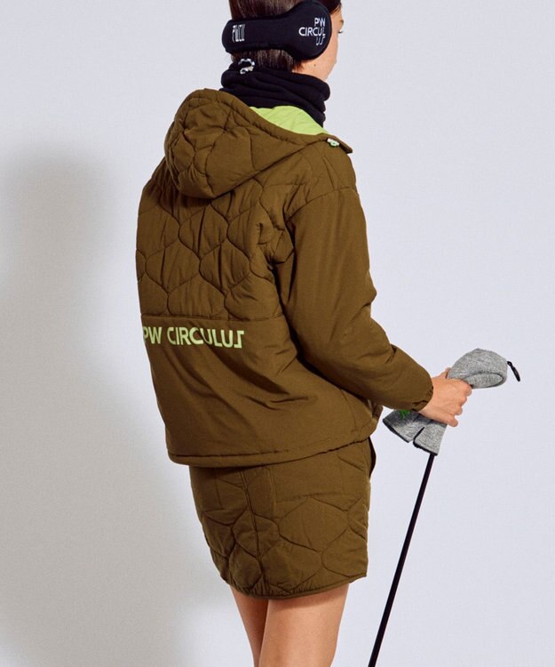 PW CIRCULUS 【撥水加工 / ストレッチ】【WOMEN】キルティング中綿ブルゾン ゴルフウェア レディース カーキ系