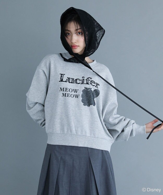 Green Parks Lucifer/ルシファー/レース英字ロゴスウェット Gray Mixture