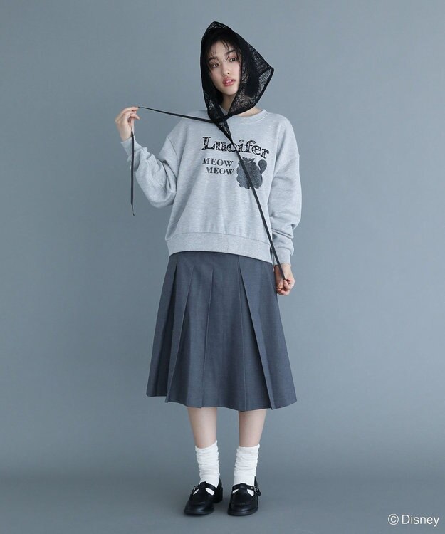 Green Parks Lucifer/ルシファー/レース英字ロゴスウェット Gray Mixture