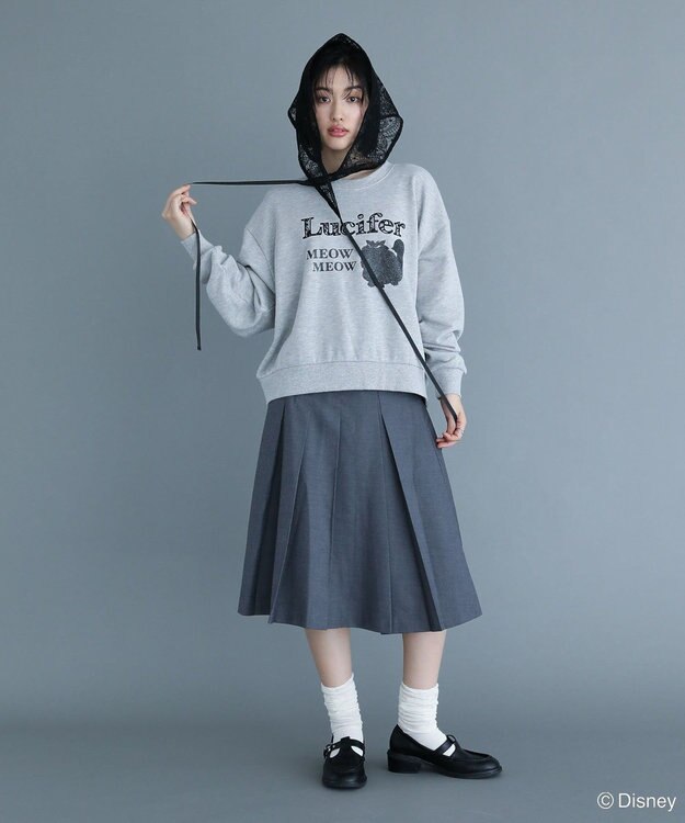 Green Parks Lucifer/ルシファー/レース英字ロゴスウェット Gray Mixture