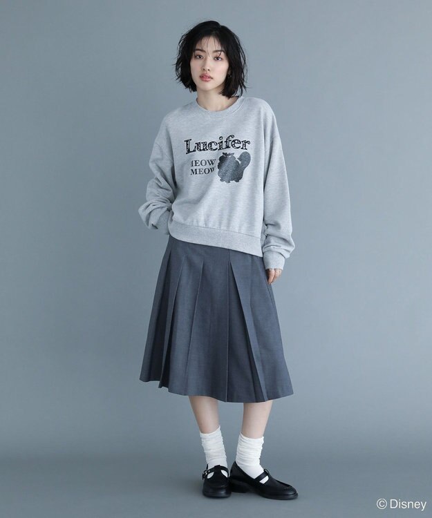 Green Parks Lucifer/ルシファー/レース英字ロゴスウェット Gray Mixture