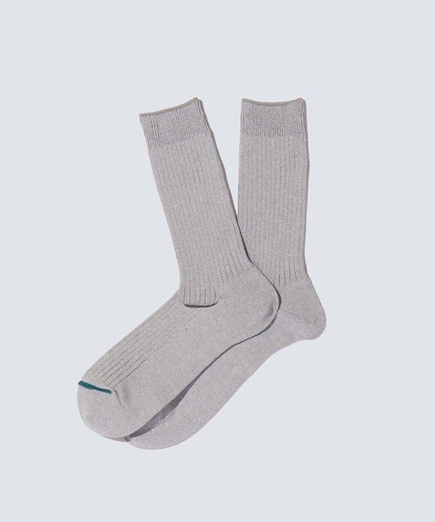 WHITE MAILS PAPER RIB CREW SOCKS ソックス グレー