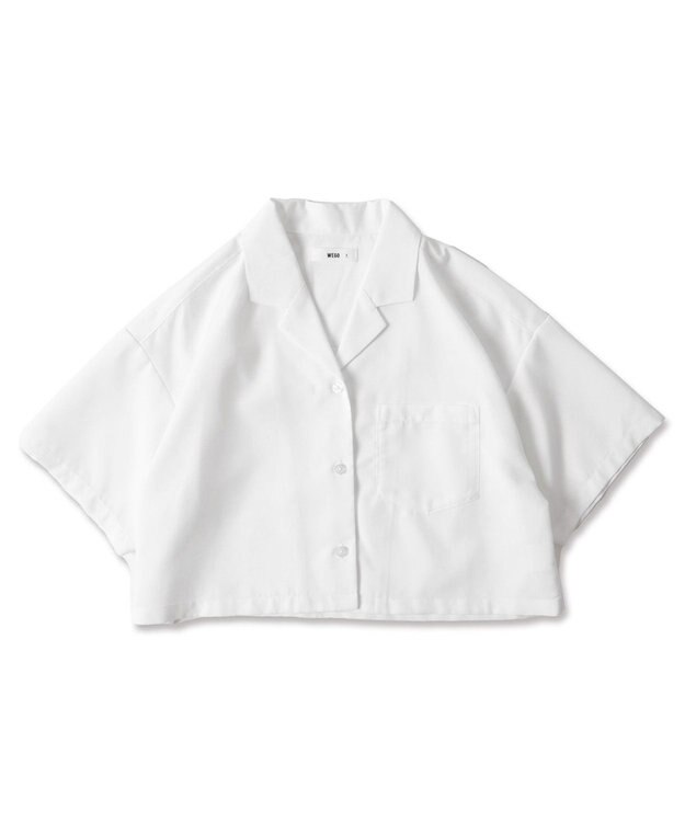 WEGO オープンカラーショートシャツ ホワイト