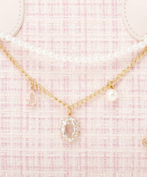 Maison de FLEUR チャーム付きツイード2Wayバッグ Light Pink