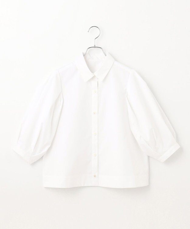 #Newans 【イージーケア】タックスリーブショート丈シャツ ホワイト系