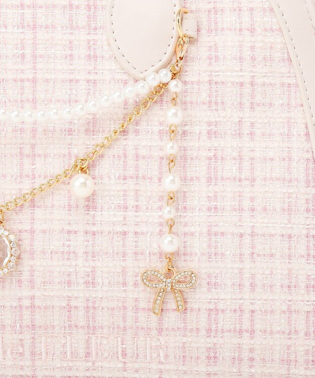 Maison de FLEUR チャーム付きツイード2Wayバッグ Light Pink