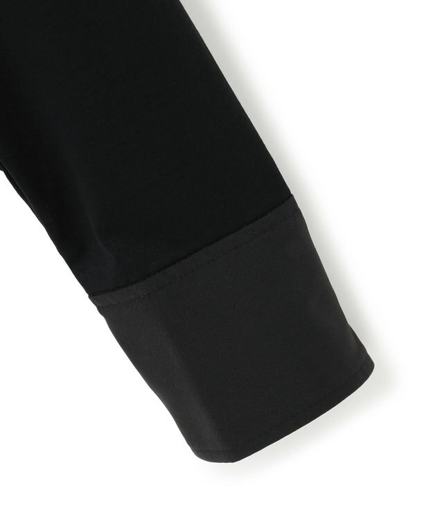 ICB 【洗える】 コンビネーションジャージー ヘンリーネックカットソー ブラック系