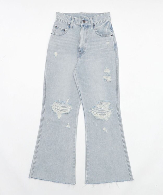 WEGO ダメージフレアデニムパンツ デニム淡加工色
