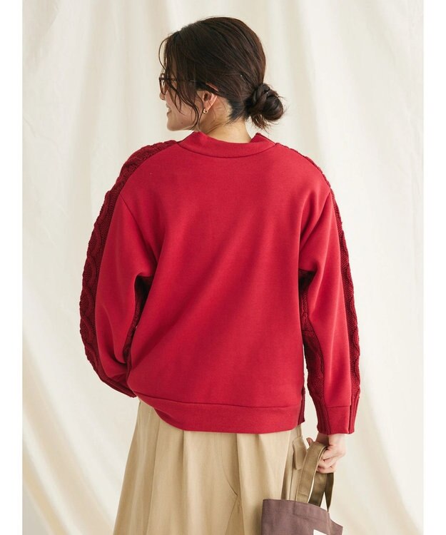 CRAFT STANDARD BOUTIQUE ケーブルニットドッキングスウェット Red