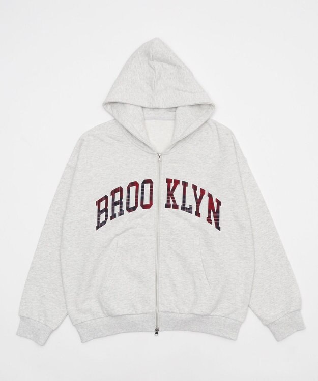 WEGO グラフィックBIGZIPパーカー アッシュグレー