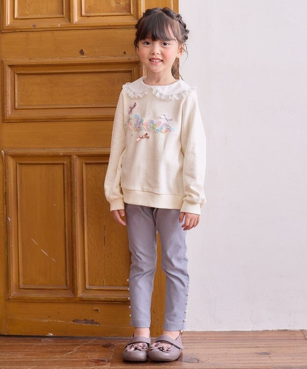 ANY KIDS 7days ドリームストレッチ 裏起毛 パンツ サックスブルー