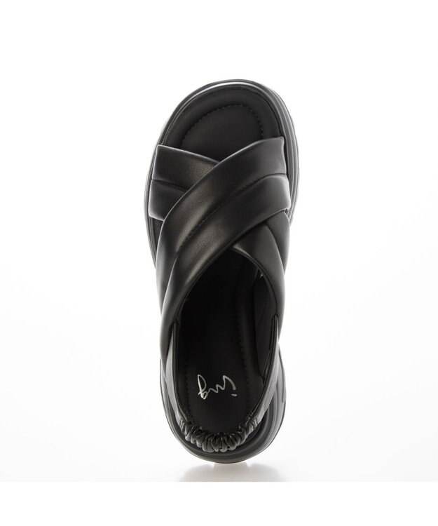 ing <ing>厚底クロスベルトスポーツサンダル ブラック