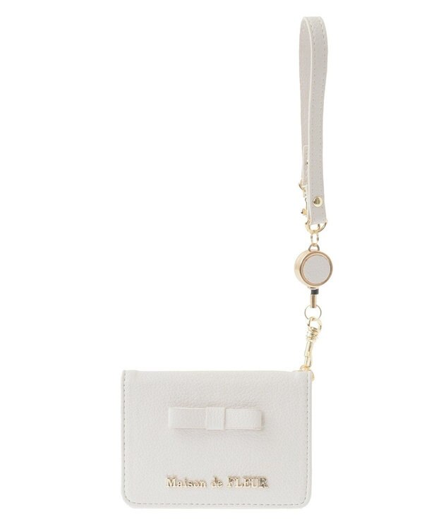 Maison de FLEUR 二つ折りリールパスケース Ecru