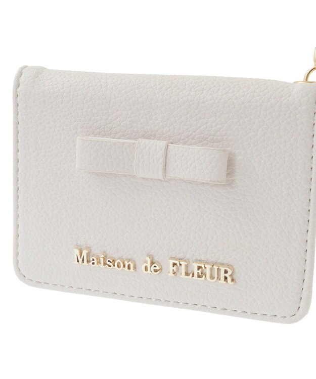 Maison de FLEUR 二つ折りリールパスケース Ecru