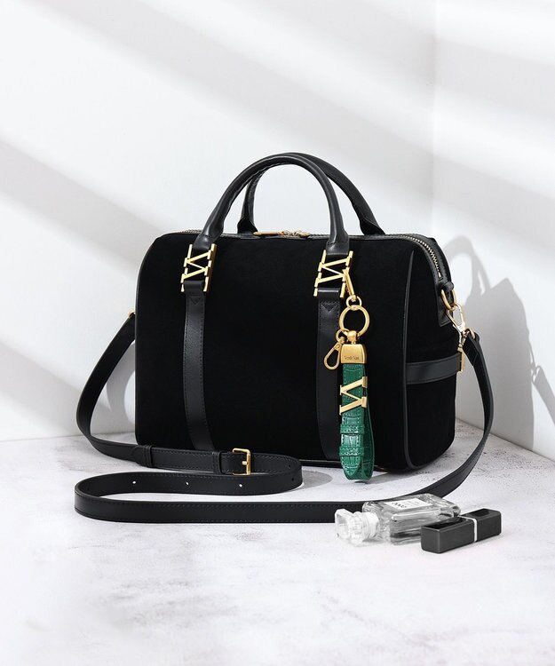 style code 【VerdeVari/ヴェルデヴァリ】スエードボストンバッグ ブラック