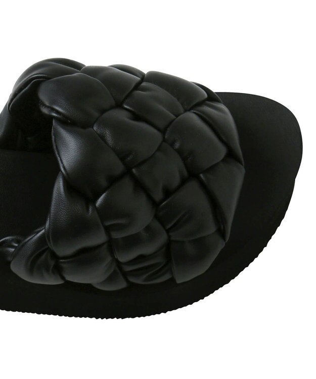 San-ai Resort（三愛水着楽園） 編込み厚底ビーチサンダル【San-ai Resort（サンアイリゾート）】 ブラック