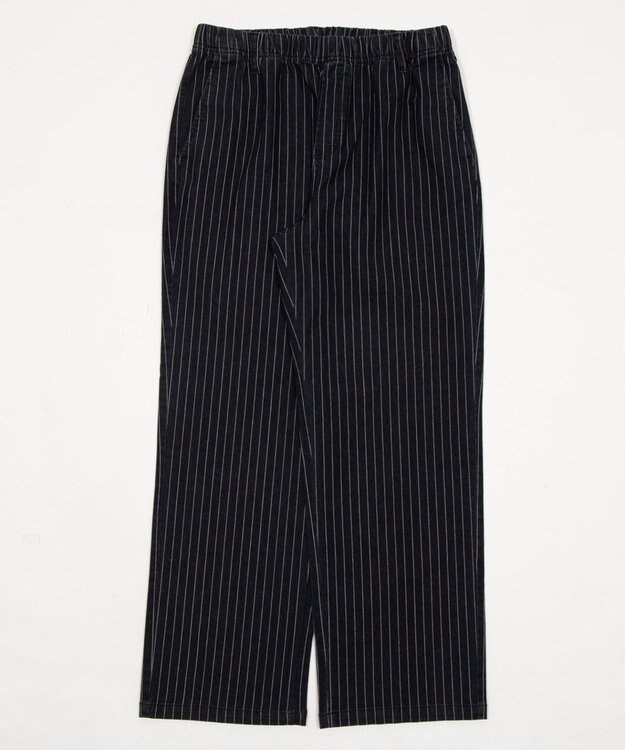 WEGO 【ユニセックス着用ITEM/XSSMLサイズ展開/ウエストゴム】ユルフィットコットンイージーパンツ ブルーストライプ