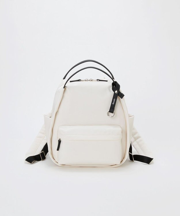 TOPKAPI 【Breath TOPKAPI】【撥水】ツヤ ナイロン レザーハンドル ミニ リュック クリーム