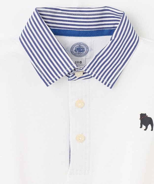 J.PRESS KIDS 【110-130cm】ブル ポロシャツ オフホワイト系