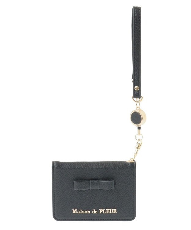 Maison de FLEUR 二つ折りリールパスケース Black