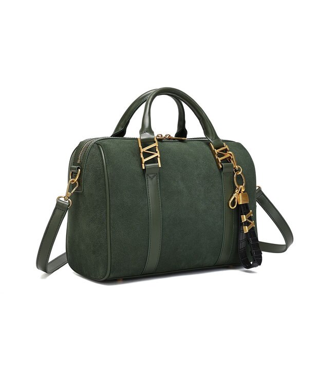 style code 【VerdeVari/ヴェルデヴァリ】スエードボストンバッグ ダークグリーン