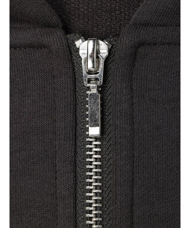 Green Parks コットンＵＳＡミニ裏毛ロングＺＩＰパーカー Dark Gray
