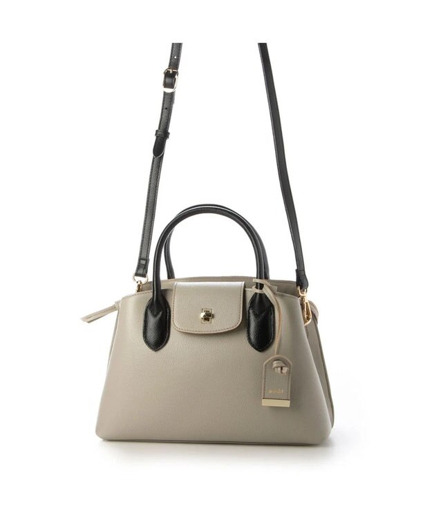 UNBILLION perche ゴートユーティリティヒネリかぶせトートS グレーブラック