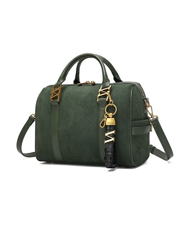 style code 【VerdeVari/ヴェルデヴァリ】スエードボストンバッグ ダークグリーン