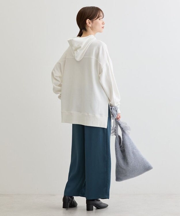 Green Parks 裏毛エンブレムパーカーチュニック Off White