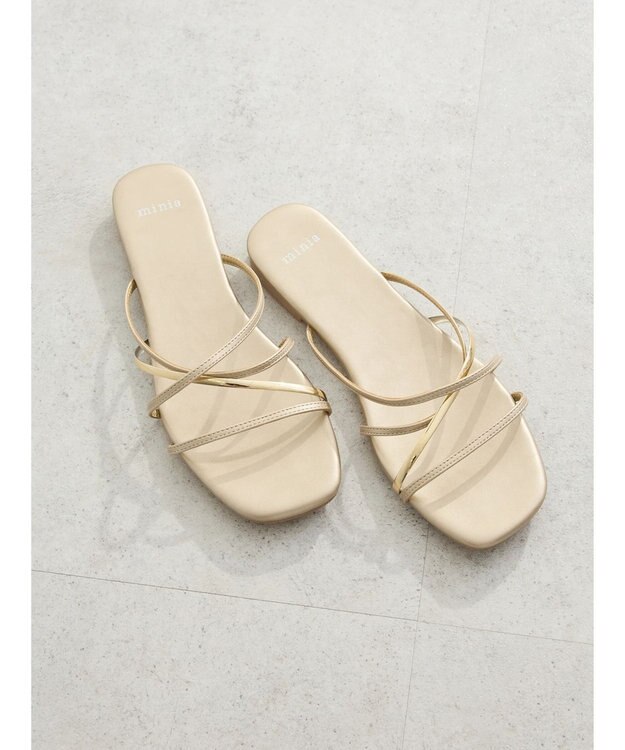 Green Parks ・ｍｉｎｉａ　ペタンコラインサンダル Gold