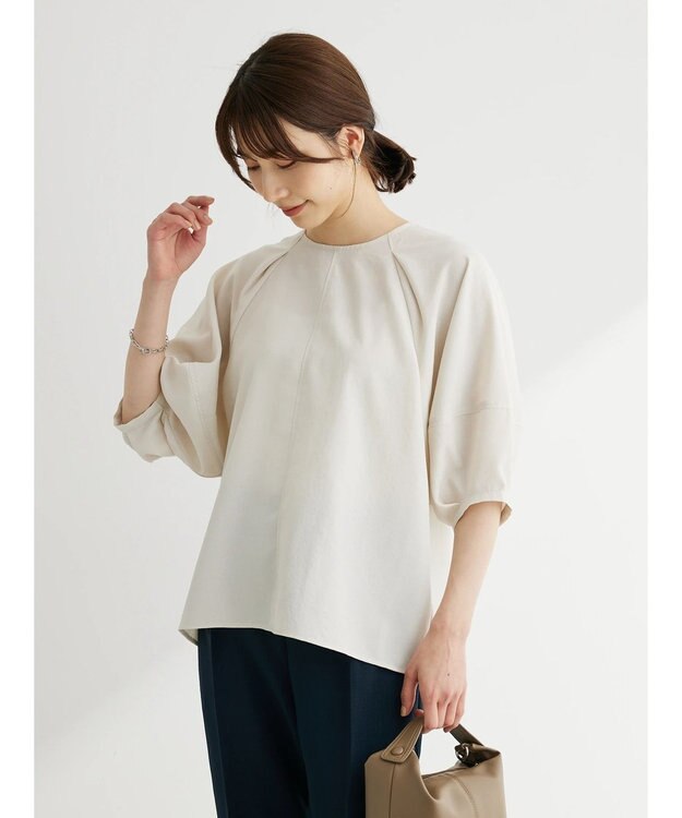 Green Parks 接触冷感　ラグランブラウス Off White