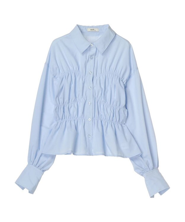 earth music&ecology ビスチェライクシャーリングシャツ Light Blue