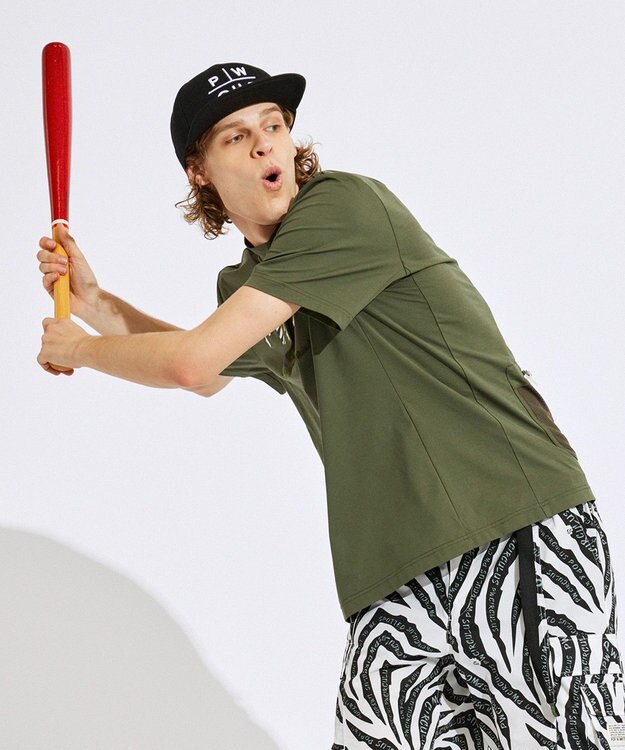 PW CIRCULUS 【UVカット / 吸水速乾 / 伸縮性抜群】【MEN】メッシュポケットモック カーキ系