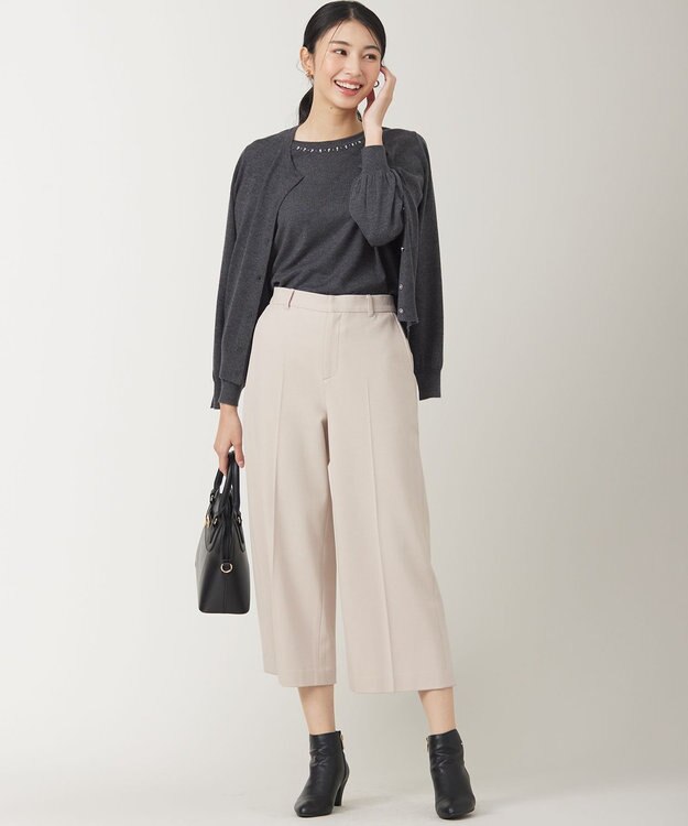 ANY SIS S 【シリーズ累計7万本突破！】サーモ2WAYストレッチ ワイドパンツ アイボリー