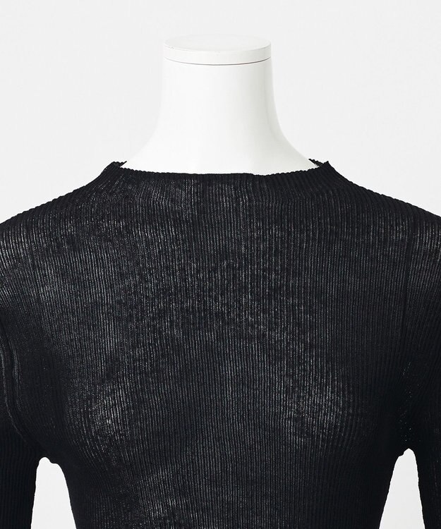 23区 S 【GOLD LABEL】コットンリネンシアー ニット ブラック系