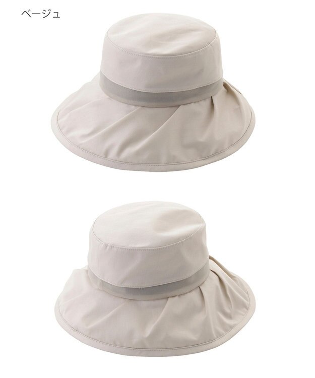 MOONBAT 【遮光100％/遮熱/UV】HIROKO KOSHINO(ヒロコ コシノ)遮光シアー カサブランカ 帽子 ゆったりMサイズ 手洗い可能/サイズ調整可能/日本製 ベージュ