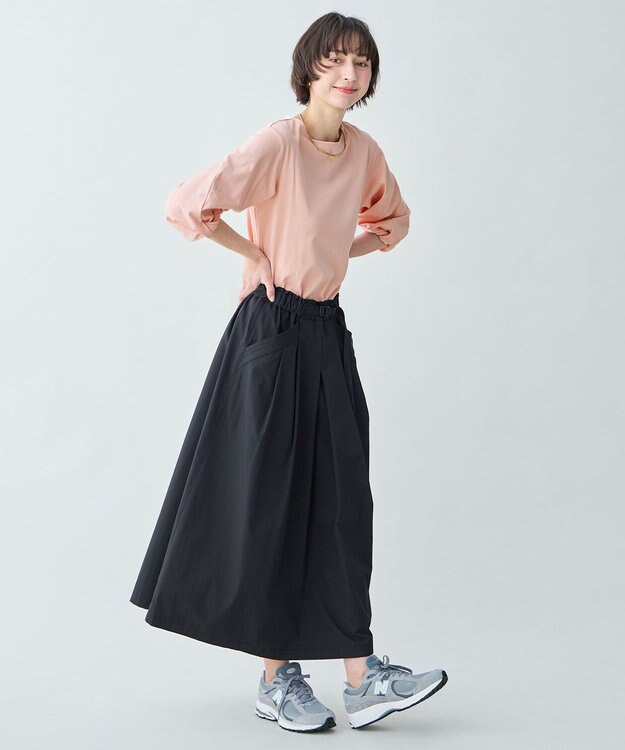 ANY L 【WEB限定】シルケットスムースツイストスリーブカットソー ピンク