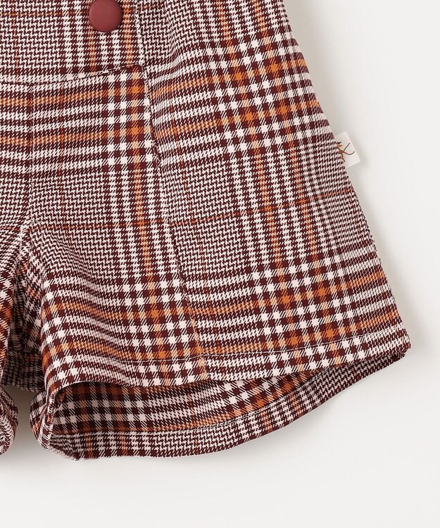 組曲 KIDS 【110-140㎝】Chocolat de check キュロット ワイン×オレンジ系4
